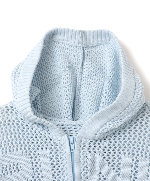 ニット セーター atmos pink Pointelle Knit Zip-up Hoodie / アトモス ピンク ポワンテル ニット ジップアップ フーディ レディース | atmos girls | 22