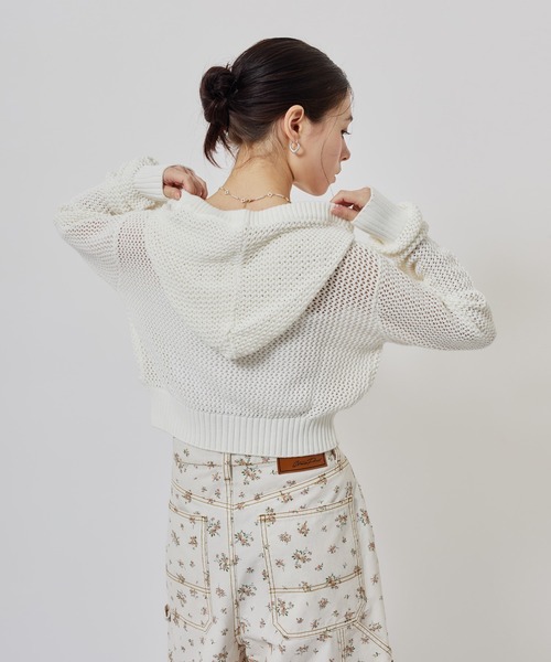 ニット セーター atmos pink Pointelle Knit Zip-up Hoodie / アトモス ピンク ポワンテル ニット ジップアップ フーディ レディース | atmos girls | 11