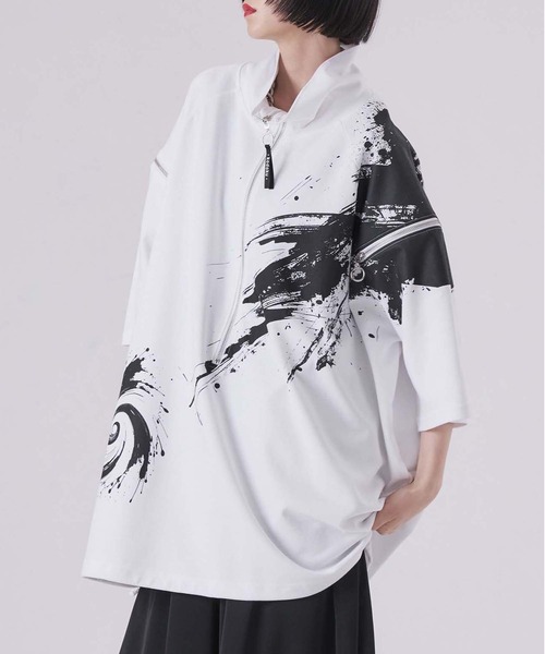 【古着】全商品最終値下げ プロフ必読JKND91950 ニュートープM 狐独 tシャツ プリントハーフジッププルオーバー メンズ レディース