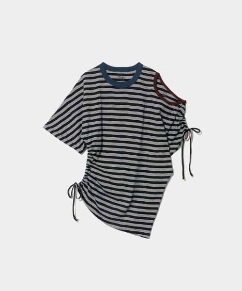 tシャツ Miller double-neck multi color T-shirt レディース メンズの画像