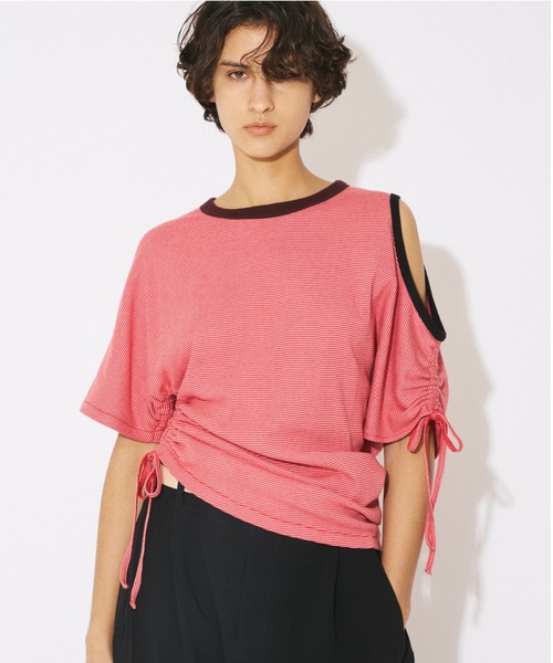 tシャツ Miller double-neck multi color T-shirt レディース メンズの画像