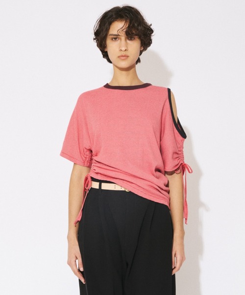 tシャツ Miller double-neck multi color T-shirt レディース メンズの画像