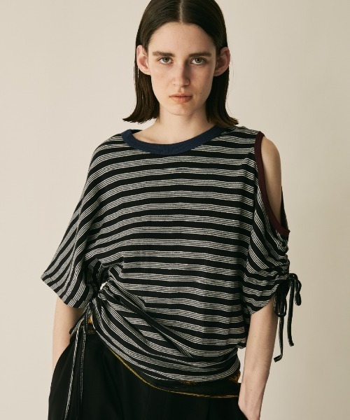 tシャツ Miller double-neck multi color T-shirt レディース メンズの画像