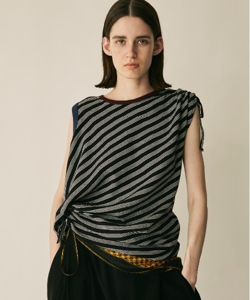 tシャツ Miller double-neck multi color T-shirt レディース メンズの画像