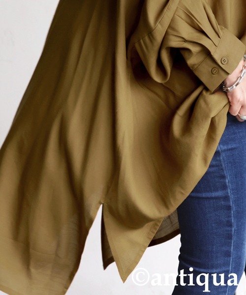 「antiqua」 長袖シャツ ONESIZE キャメル レディース_画像9