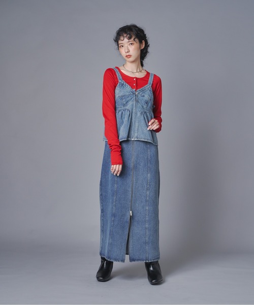 terrace キャミソール フロントジップデニムビスチェ : ZOZOTOWN Yahoo