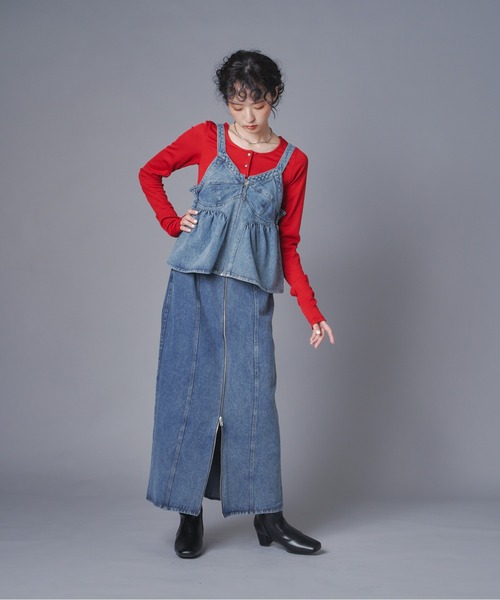 terrace キャミソール フロントジップデニムビスチェ : ZOZOTOWN Yahoo
