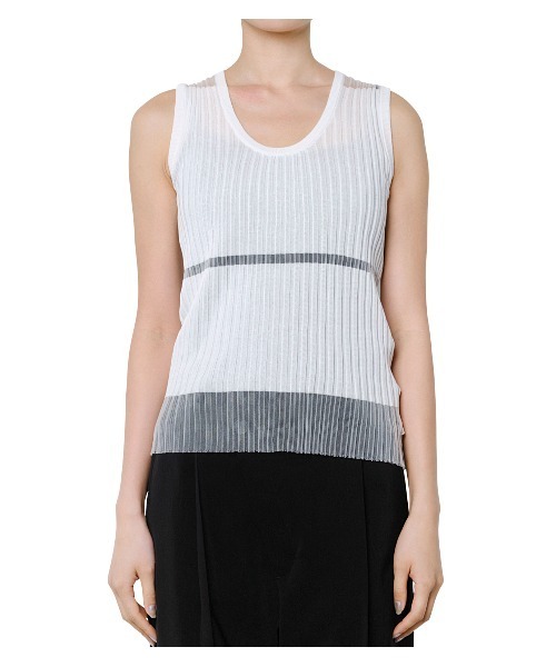 LE CIEL BLEU ニット セーター Sheer Blocking Tank Top