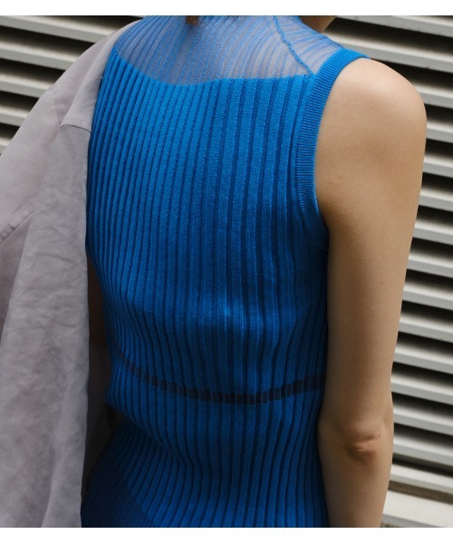 LE CIEL BLEU ニット セーター Sheer Blocking Tank Top