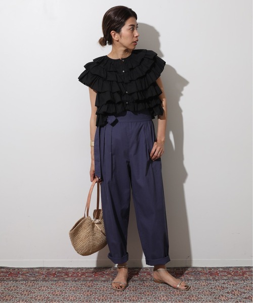 IENA LA BOUCLE シャツ ブラウス コットンフリルブラウス : ZOZOTOWN  