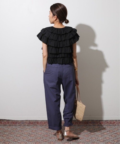 美品✨イエナ ラブークル ラッフル フリルブラウス コットンシフォン シャツ IENA LA BOUCLE（イエナラブークル） シャツ ブラウス コットンフリル