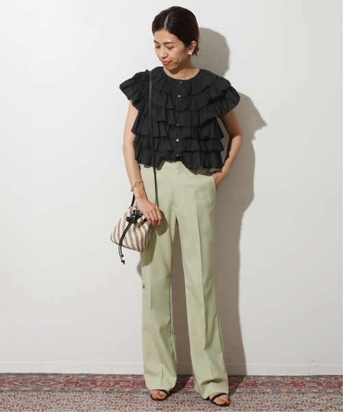 IENA LA BOUCLE シャツ ブラウス コットンフリルブラウス : ZOZOTOWN  