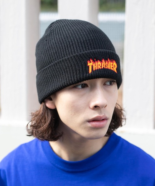 Supreme × THRASHER / ニットキャップ/--/アクリル/BLK/メンズ THRASHER（スラッシャー） ニット帽 ニットキャップ WEGO/THRASHER