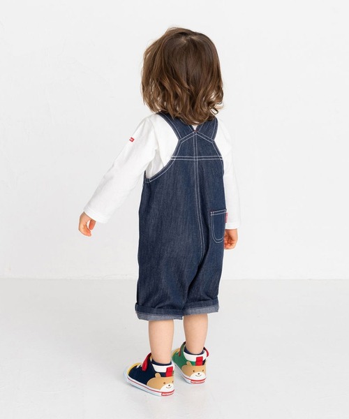 刺繍付きデニムオーバーオール HOT BISCUITS サロペット オーバーオール くるま刺繍 デニム キッズ