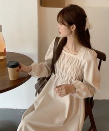 ELFSACK ワンピース レース キャミワンピース スクエアネック ELFSACK ワンピース スクエアネック キャミワンピ 花柄 (ELF