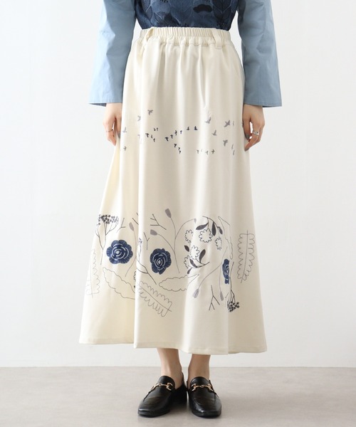 Emago スカート EMAGO 鳥と花刺繍スカート : ZOZOTOWN Yahoo!店