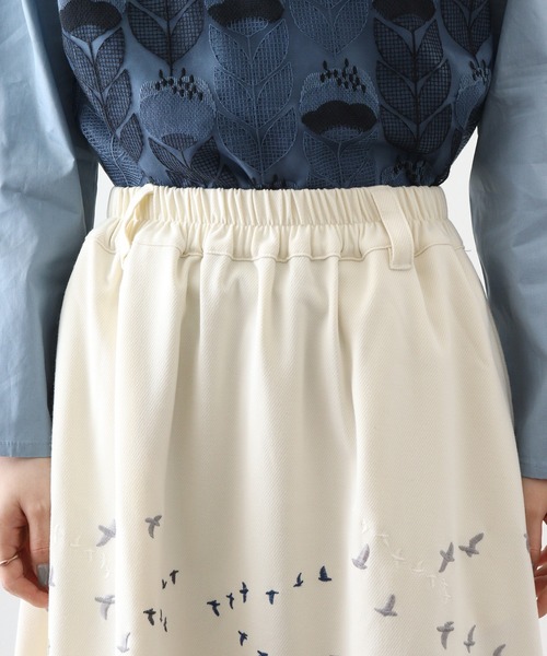 Emago スカート EMAGO 鳥と花刺繍スカート : ZOZOTOWN Yahoo!店