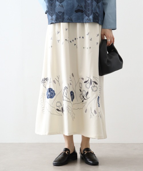 Emago スカート EMAGO 鳥と花刺繍スカート : ZOZOTOWN Yahoo!店