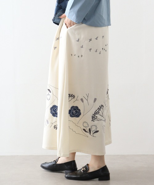 Emago スカート EMAGO 鳥と花刺繍スカート : ZOZOTOWN Yahoo!店