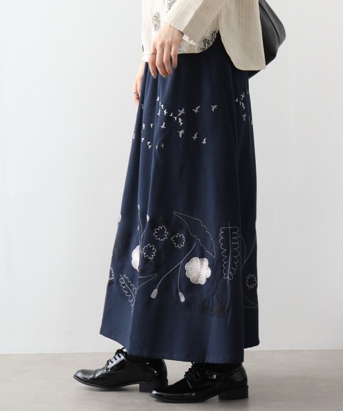 新品・:*+.marbleSUD 鳥刺繍スカート marble SUD 鳥の巣 刺繍スカート - メルカリ