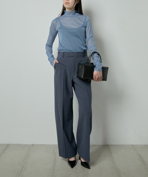 ル シェル ブルー スラックス ル シェル ブルー - LE CIEL BLEU | Wide Leg Tuck | RESTIR