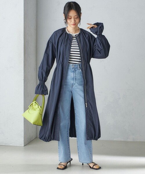 SHIPS（シップス） ノーカラーコート コート 「撥水加工/手洗い可能