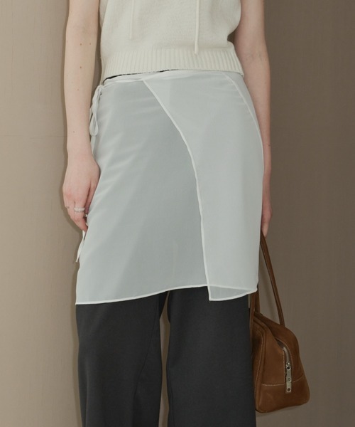 GIUNON シアースカート adjustable mini sheer skirt / アジャスタブルミニシアー