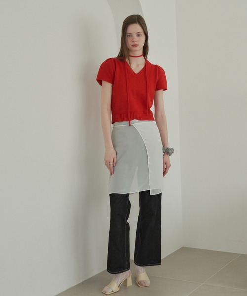 GIUNON スカート sheer wrap skirt / シアーラップスカート
