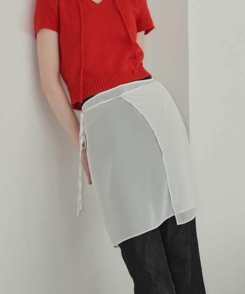 GIUNON sheer wrap skirt シアーラップスカート ホワイト GIUNON スカート sheer wrap skirt / シアーラップスカート