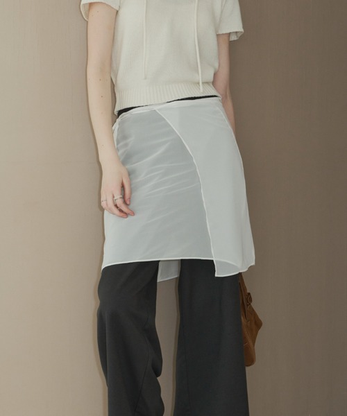 GIUNON スカート sheer wrap skirt / シアーラップスカート