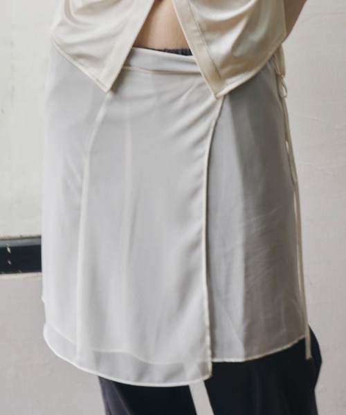 ジウノン　シアーラップスカート　ホワイト GIUNON スカート sheer wrap skirt / シアーラップスカート