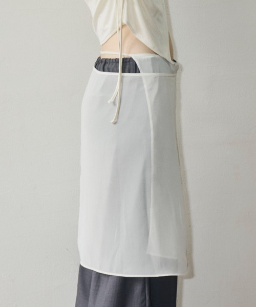 GIUNON sheer wrap skirt シアーラップスカート ホワイト GIUNON スカート sheer wrap skirt / シアーラップスカート