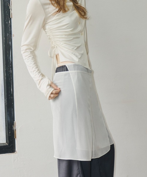 GIUNON sheer wrap skirt シアーラップスカート ホワイト sheer wrap skirt / シアーラップスカート（スカート）｜GIUNON