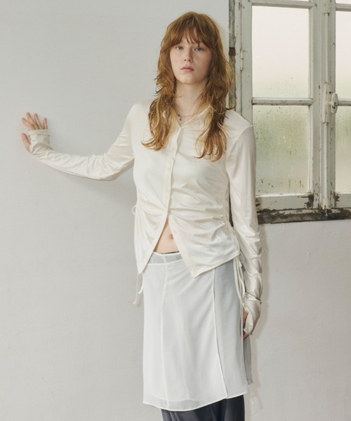 GIUNON スカート sheer wrap skirt / シアーラップスカート