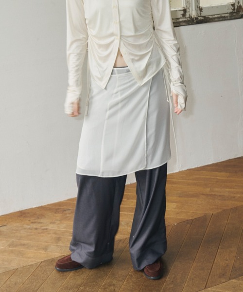 GIUNON sheer wrap skirt シアーラップスカート ホワイト sheer wrap skirt / シアーラップスカート（スカート）｜GIUNON