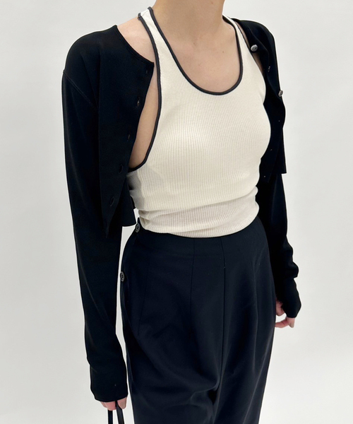 トップス HAKUJI bicolor asymmetry bra top HAKUJI 「HAKUJI/ハクジ」bicolor asymmetry bra top : ZOZOTOWN