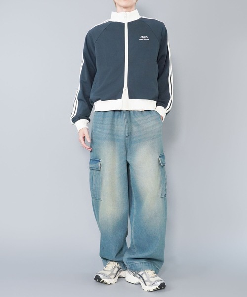 SPINNS（スピンズ） ワイドパンツ ジーンズ ヴィンテージ加工デニム