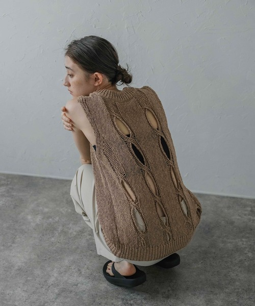 【MINERTE】hand knit vest / ハンドニットベスト MINERTE ベスト ジレ 「MINERTE」hand knit vest / ハンドニット