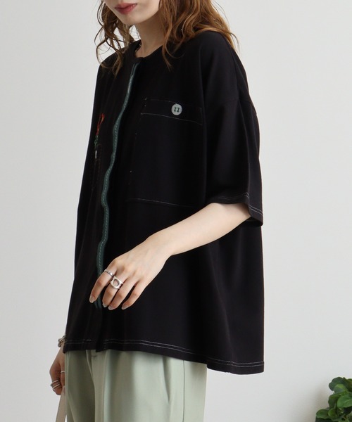 カーディガン EMAGO ふしぎ刺繍カーディガン レディース Emago カーディガン EMAGO ふしぎ刺繍カーディガン レディース