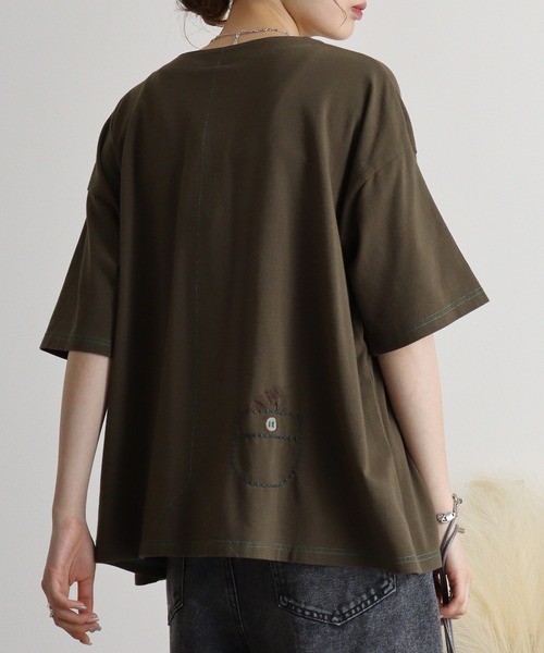 Emago カーディガン EMAGO ふしぎ刺繍カーディガン レディース