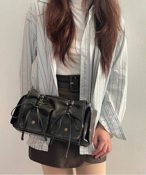 韓国デザイン リボン ハンドバッグ ショルダー Y2Kファッション FREE STYLISTS ショルダーバッグ バッグ y2k バレエコア ダブル