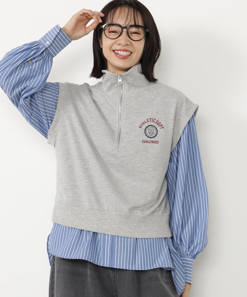 ベスト ジレ ハーフZIPウラケベスト レディース : ZOZOTOWN