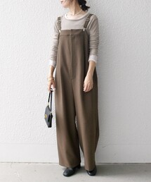 SHIPS any:洗濯機可能Tシャツ × Iラインセミワイド サロペットセット SHIPS any（シップス エニィ）の「SHIPS any:〈洗濯機可能〉T
