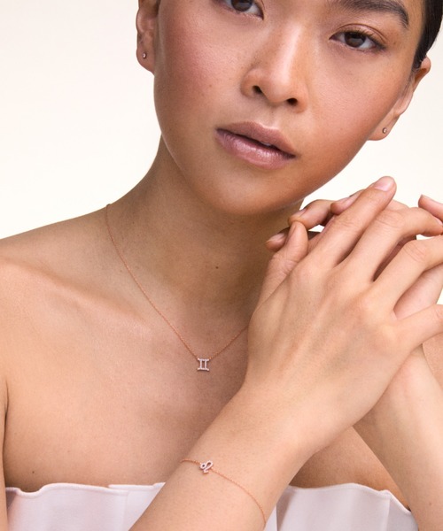 ブレスレット Crystal Zodiac Chain Bracelet レーディスブレスレット ローズゴールド レディース メンズの画像