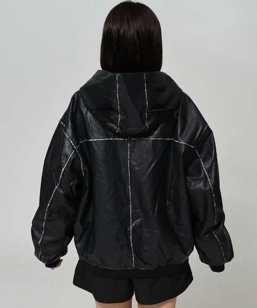 ジャケット・アウター ooo OY（オーワイ） コート ジャケット WASHED LEATHER EARS HOODED JACKET