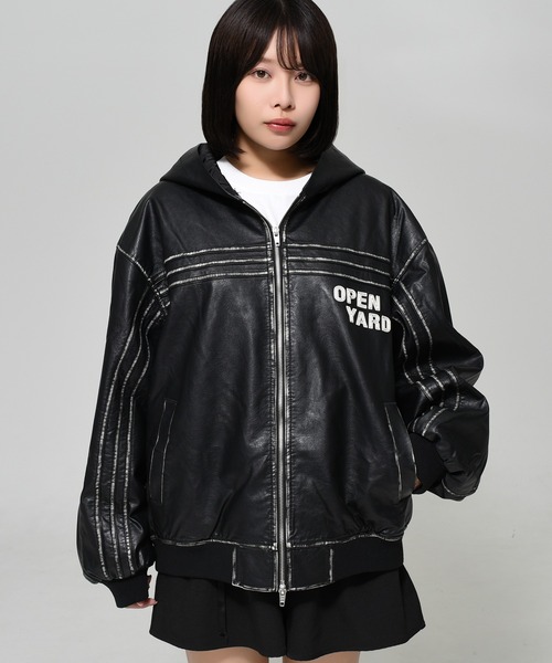 ジャケット・アウター oioi OY/オーワイ』 ZIGZAG EMBROIDERY VARSITY JACKET/エンブロイデリー