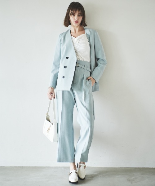 AND COUTURE（アンドクチュール） パンツ ツィルベルト付ワイドパンツ