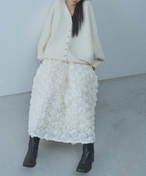 ParAvion ニット ゴールドボタンVネックオーバーカーディガン