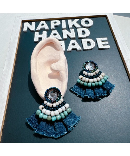 ピアス 「NAPIKO」ジーンズ＆#9825;ひらひらビーズアクセサリーマルチ 