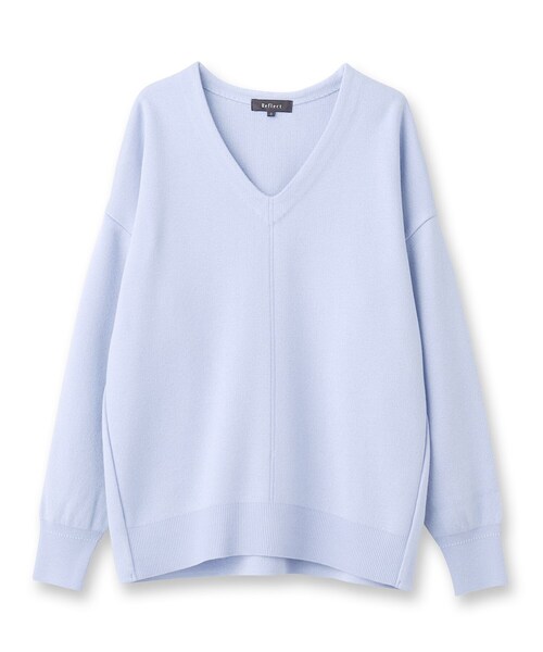 Reflect ニット セーター 「SALE／洗える」V開きオフボディ